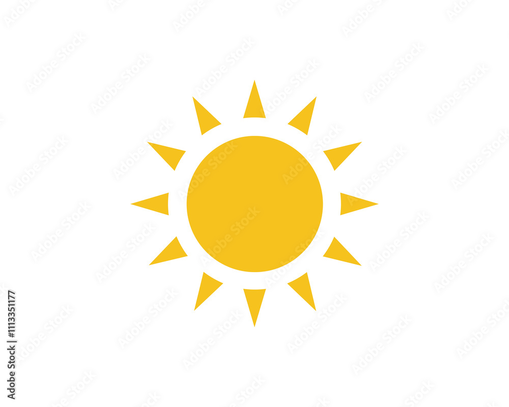 Yellow sun icon. Shine sun ray. Sunset, sunrise Summer, sunlight, nature, sky icon. Yellow sun icon. Vector illustration isolated on white background Yellow sun icon. Shine sun ray. Sunset, sunrise Summer, sunlight, nature, sky icon. Yellow sun icon. Vector illustration isolated on white background