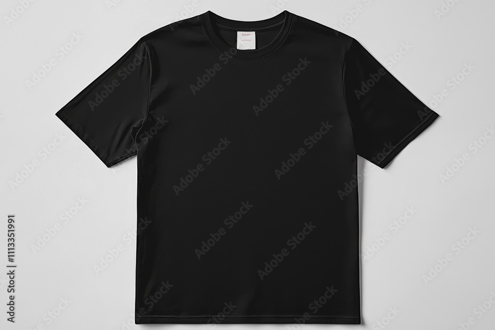 Black T-shirt Mockup with Front and Back View on Isolated White Background Black T-shirt Mockup with Front and Back View on Isolated White Background