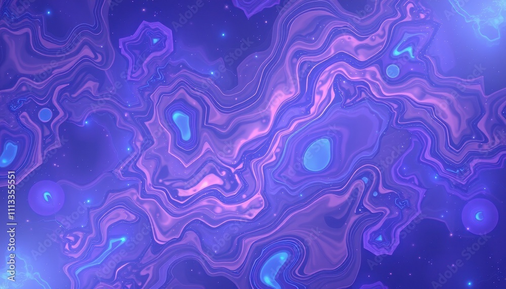 Fototapeta premium Abstract Purple and Blue Swirling Galaxy Design