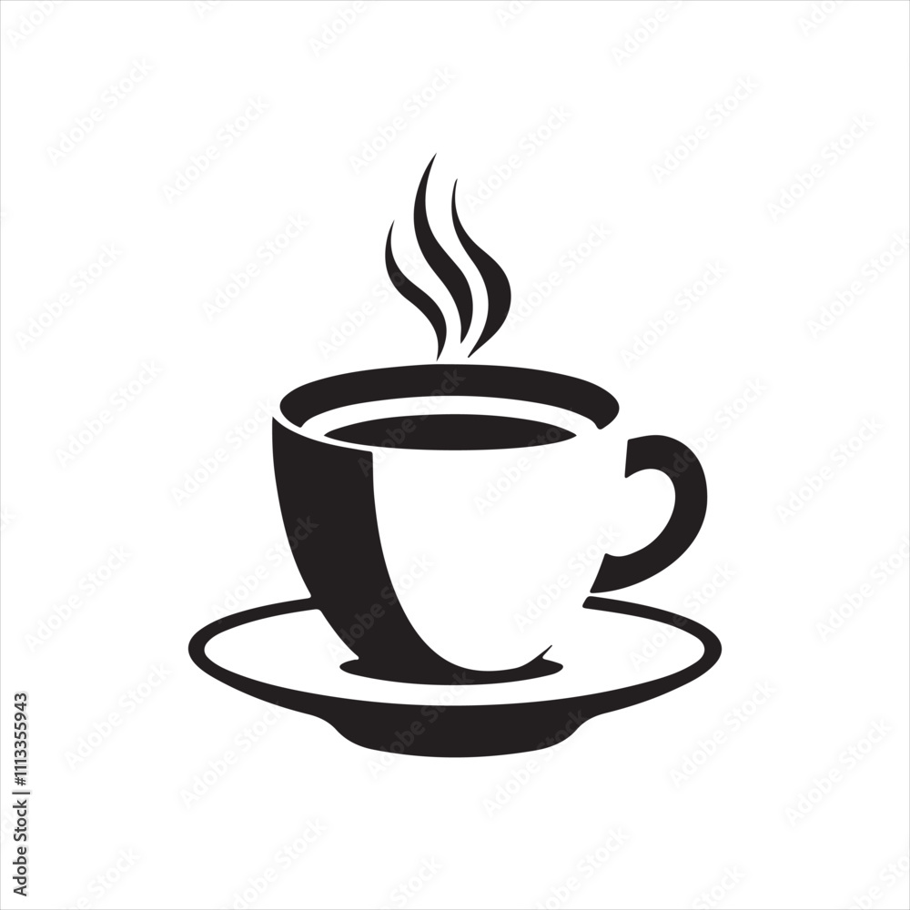Coffee cup silhouette vector icon design whit a white background. Coffee cup silhouette vector icon design whit a white background.
