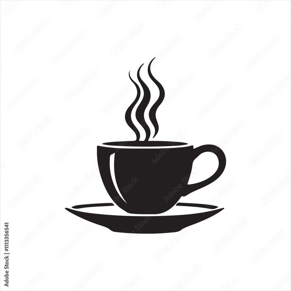 Coffee cup silhouette vector icon design whit a white background. Coffee cup silhouette vector icon design whit a white background.