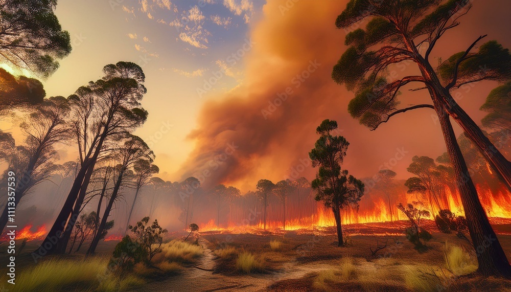The aftermath leaves a charred landscape. The aftermath leaves a charred landscape.