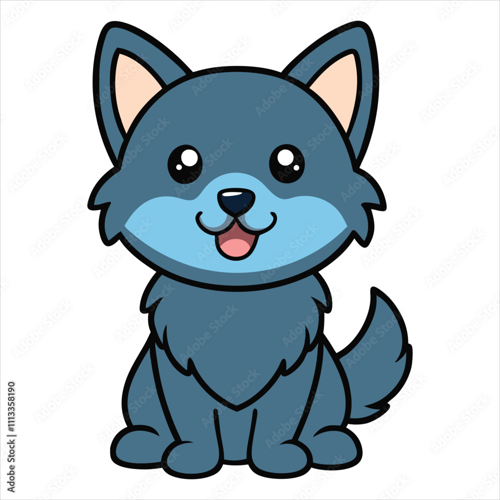 Cute Baby Schipperke Dog Sitting Clipart Illustration Cute Baby Schipperke Dog Sitting Clipart Illustration