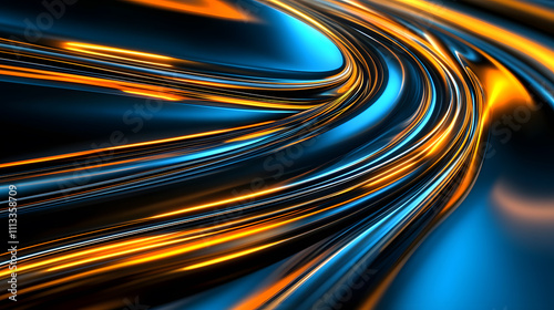 Dynamic flowing light patterns abstract digital art colorful swirls vibrant environment close-up view contemporary design