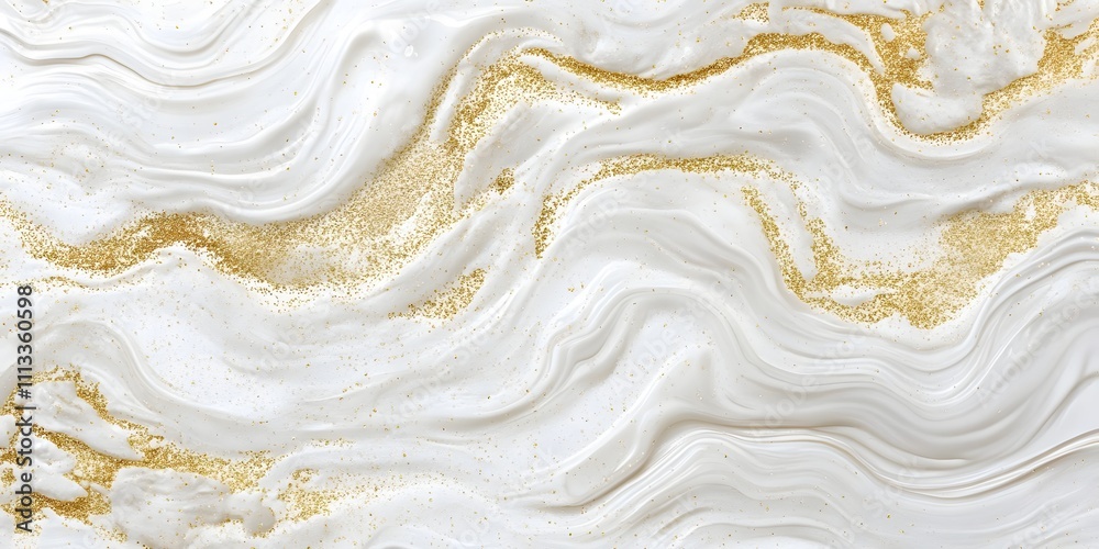 Abstract white and gold wavy texture with shimmering elements. Abstract white and gold wavy texture with shimmering elements.