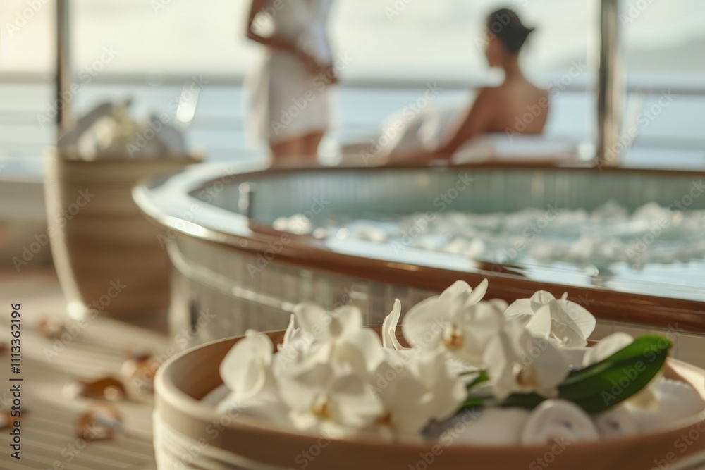 Luxury Yacht Hot Tub with Orchids Luxury Yacht Hot Tub with Orchids