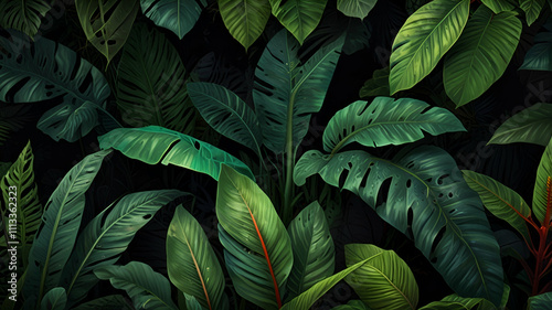 Wallpaper Mural green leaves background Torontodigital.ca
