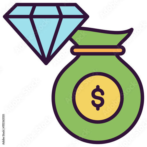 Wealth Outline Color Icon