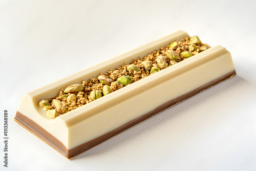 Delicious chocolate bar with crunchy nuts and granola, highlighting a perfect blend of flavors and textures for a sweet snack Delicious chocolate bar with crunchy nuts and granola, highlighting a perfect blend of flavors and textures for a sweet snack