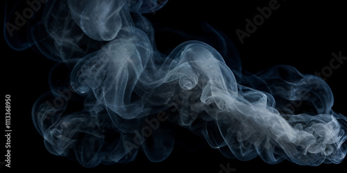 Organische Rauchschwaden in Blau - Sanfte Kurven und ätherische Muster