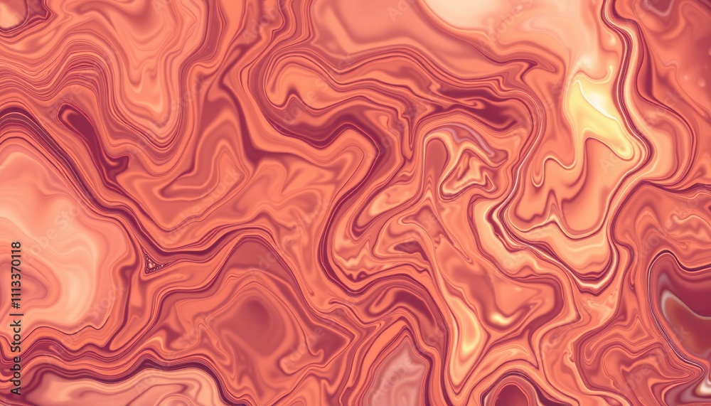 Abstract Swirling Orange and Red Marble Design