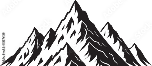 Single mountain silhouette. Mountain vector. Mountain silhouette - vector icon on white background
