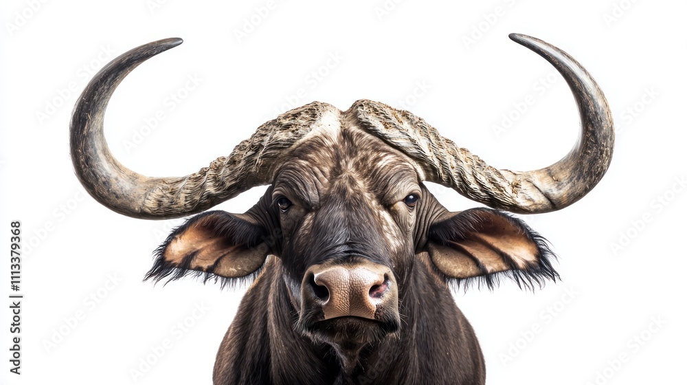 Majestic Cape Buffalo Portrait Wild African Animal Close Up Majestic Cape Buffalo Portrait Wild African Animal Close Up