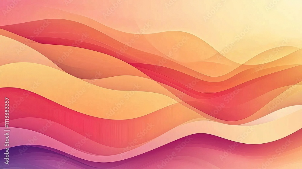 Abstract background with colorful wavy lines in pink, orange and yellow. Abstract background with colorful wavy lines in pink, orange and yellow.