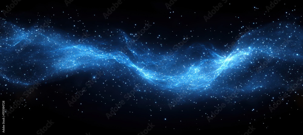 Obraz premium Global Network Concept with Blue Light Effect on Dark Background.