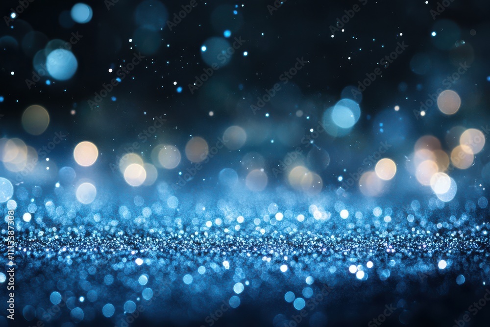 Abstract Blue Particle Background with Bokeh Effect Abstract Blue Particle Background with Bokeh Effect