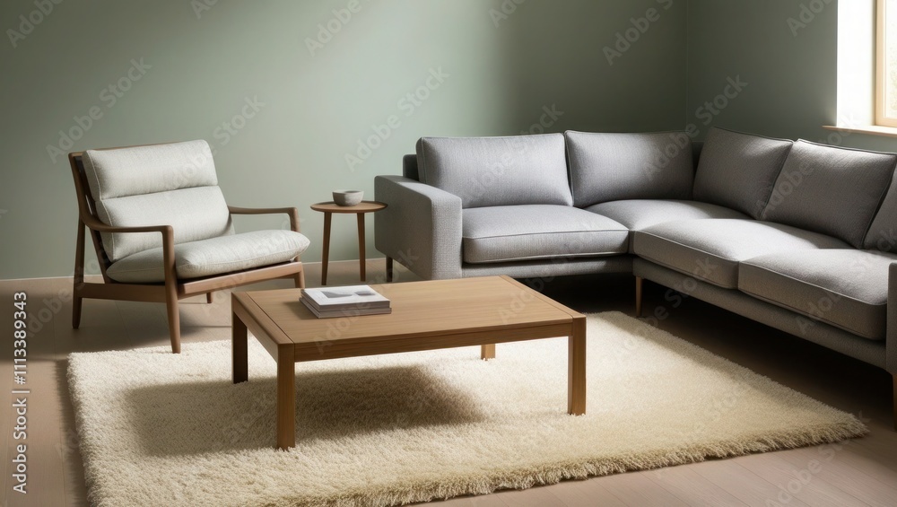 Elegant Mockup Frame in a Cozy Scandinavian-Style Living Room Elegant Mockup Frame in a Cozy Scandinavian-Style Living Room