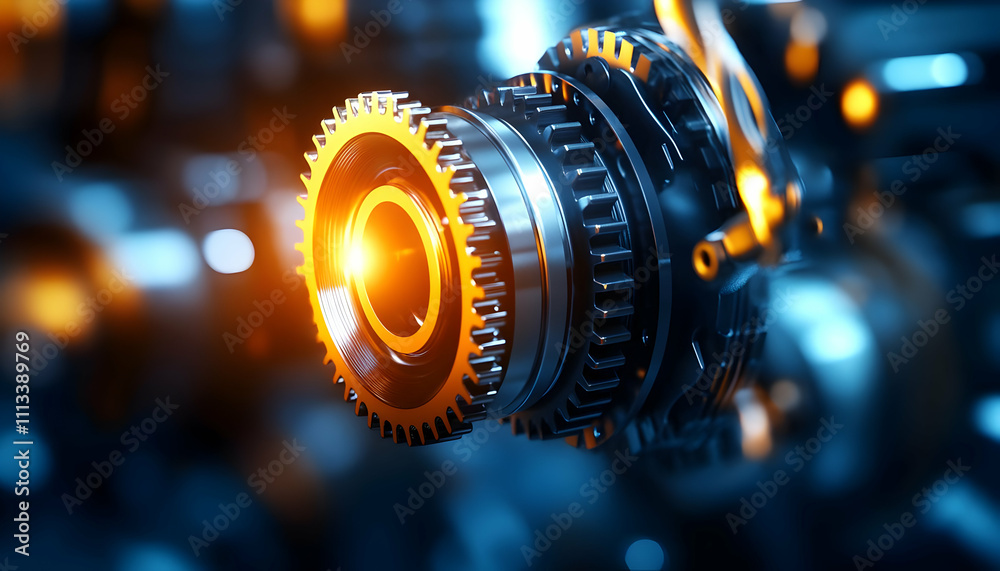 Close-up of an intricate mechanical gear.