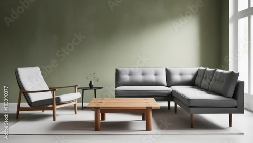 Elegant Mockup Frame in a Cozy Scandinavian-Style Living Room photo