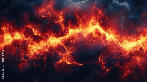 Fiery Inferno Abstract Burning Cloud Formation