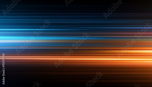 Sleek futuristic blue and orange light trails showcasing motion, flow, and technological innovation themes.