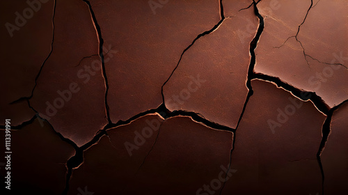 Cracked earth texture with earthy tones. photo