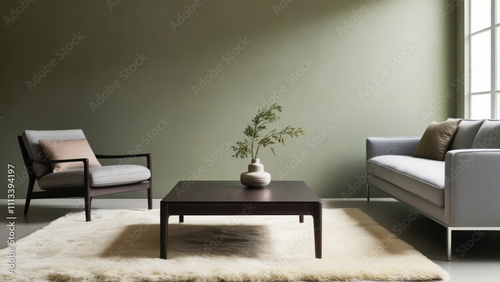 Elegant Mockup Frame in a Cozy Scandinavian-Style Living Room Elegant Mockup Frame in a Cozy Scandinavian-Style Living Room