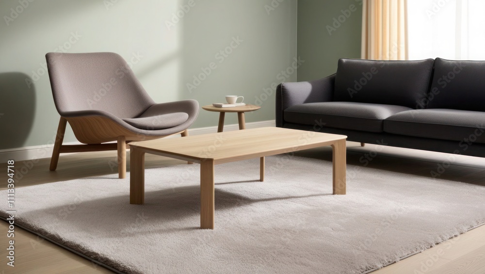 Elegant Mockup Frame in a Cozy Scandinavian-Style Living Room Elegant Mockup Frame in a Cozy Scandinavian-Style Living Room