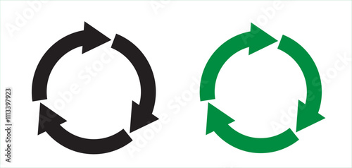 recycle arrow vector icon, recycling symbol, reuse sign, recycle eco icon, decompose, eco friendly, vector illustration on transparent background