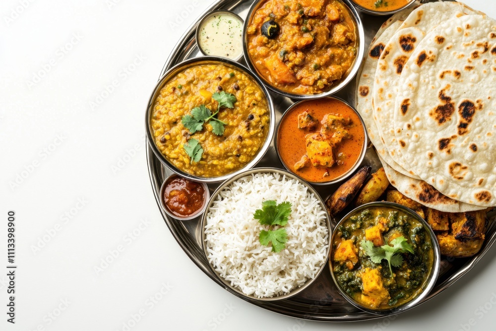 Experience the delight of indian cuisine a traditional thali platter featuring dal and rice in a vibrant culinary setting for an unforgettable taste adventure Experience the delight of indian cuisine a traditional thali platter featuring dal and rice in a vibrant culinary setting for an unforgettable taste adventure