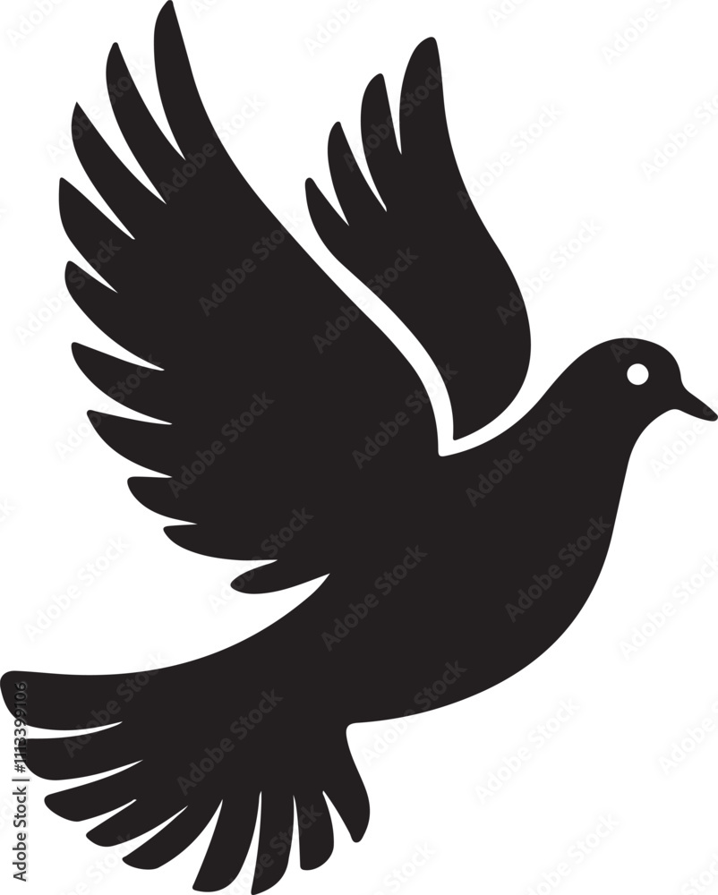 Fototapeta premium dove icon silhouette