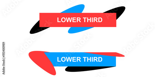 Graphic set of Lower third from abstract shapes for media, streaming, live, news, broadcasting. vector design.