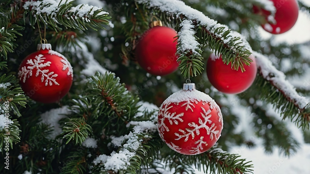 Obraz premium christmas tree decorations generative ai