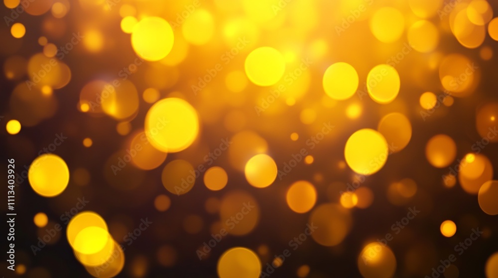 Obraz premium Vibrant abstract yellow light bokeh background with soft glowing circles and warm ambient illumination for creative designs