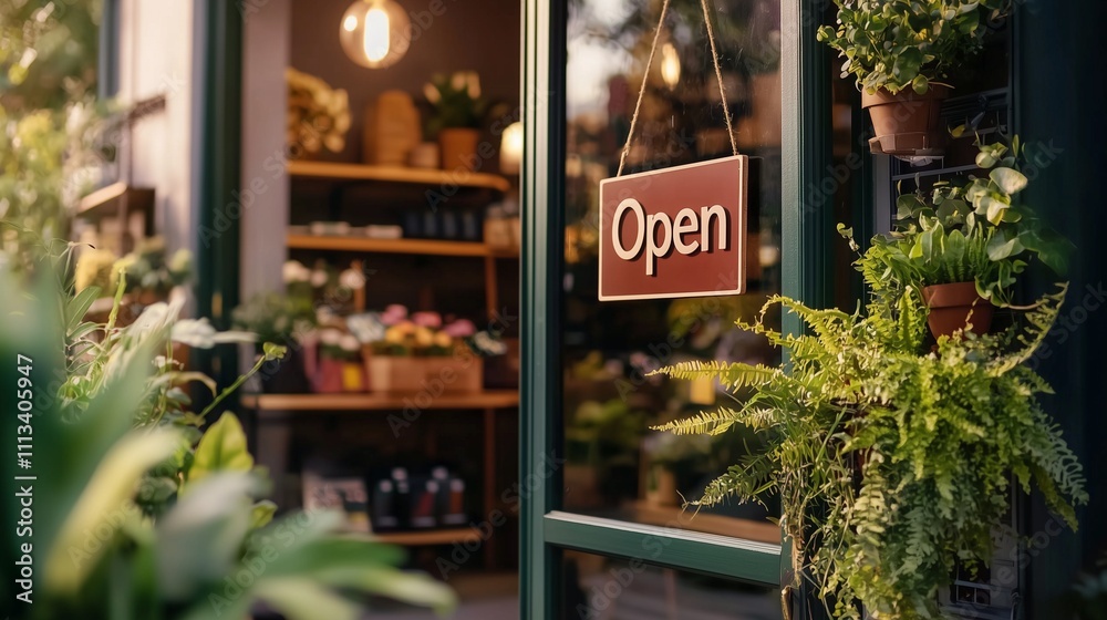 A welcoming storefront features a vibrant A welcoming storefront features a vibrant