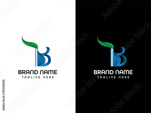 B green blue colour logo