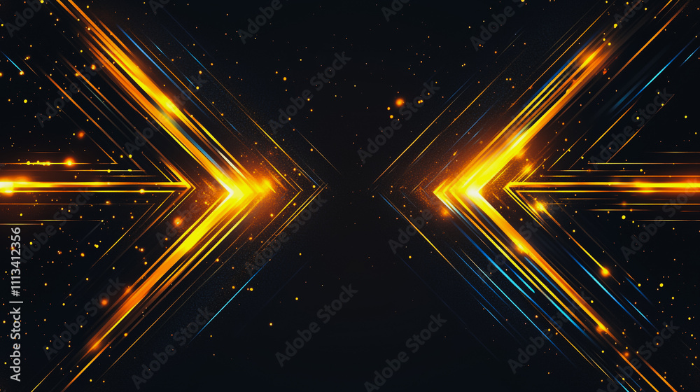 Fototapeta premium Abstract black background with Colorful geometric lines. Digital future technology . Abstract business connection of lines from nodes innovation of communication in the network.