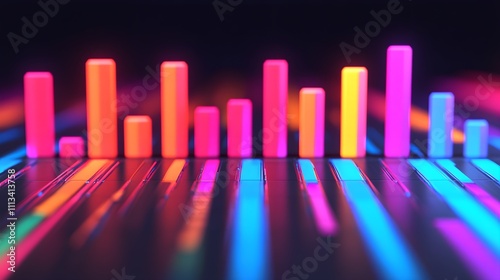 Dynamic neon sound wave visuals in modern digital art urban environment abstract perspective for music enthusiasts