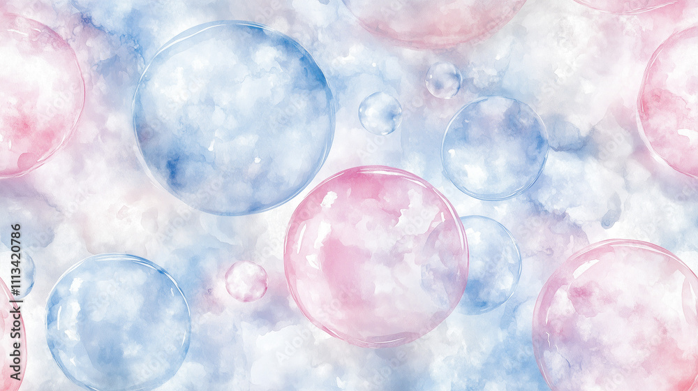 seamless watercolor soap bubble pattern seamless watercolor soap bubble pattern