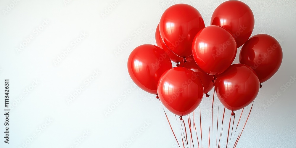 A Vibrant Collection of Red Balloons Floating Against a White Background, Capturing the Essence of Joy and Celebration in a Chaotic Arrangement A Vibrant Collection of Red Balloons Floating Against a White Background, Capturing the Essence of Joy and Celebration in a Chaotic Arrangement