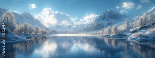 Ice background snow winter frozen lake mountain landscape platform display podium glacier cool reflection