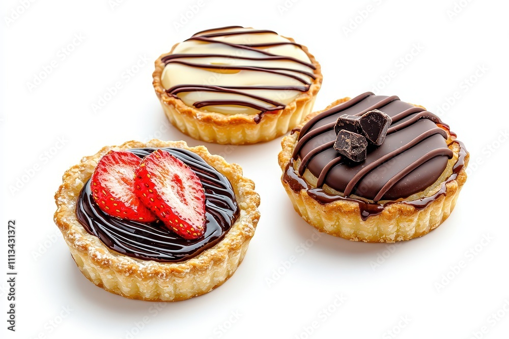 Delicious Variety of Gourmet Dessert Tarts Showcasing Tempting Chocolate and Fruity Flavors Delicious Variety of Gourmet Dessert Tarts Showcasing Tempting Chocolate and Fruity Flavors