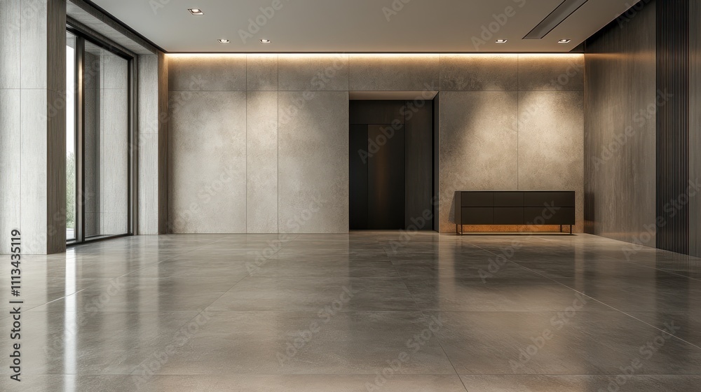 Fototapeta premium Modern Minimalist Interior Design Space Grey Tones