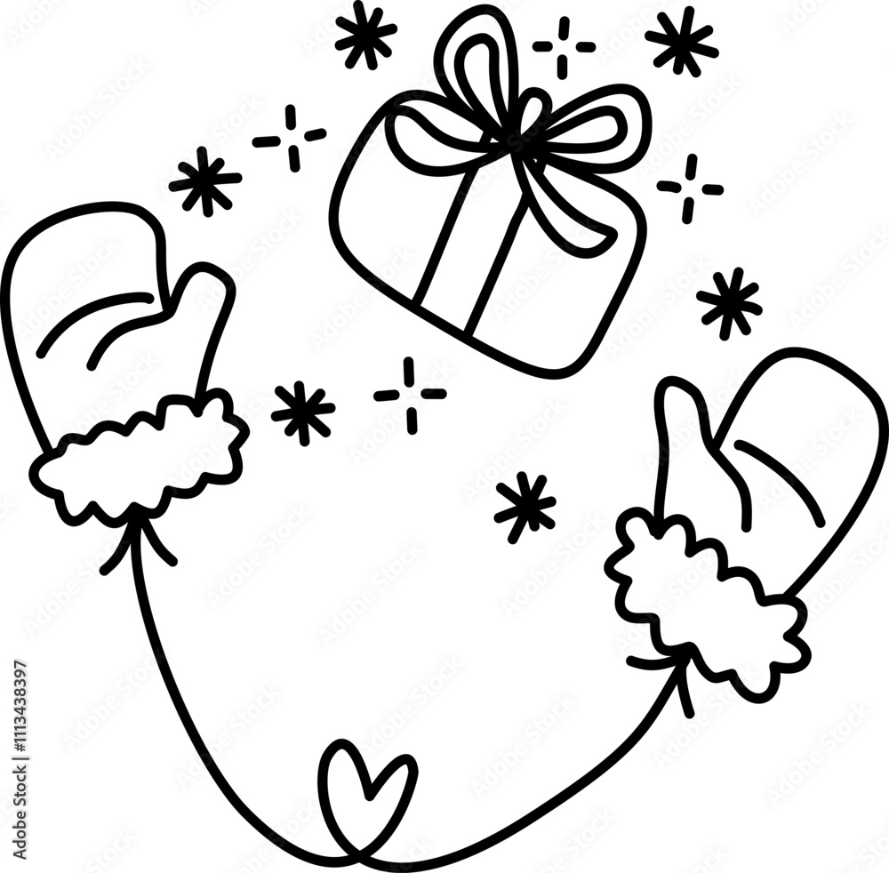 Hand-drawn christmas doodle outline element
Hand-drawn christmas doodle outline element