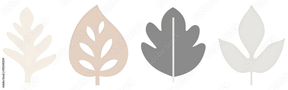 PNG Tree leaf plant set on transparent background PNG Tree leaf plant set on transparent background