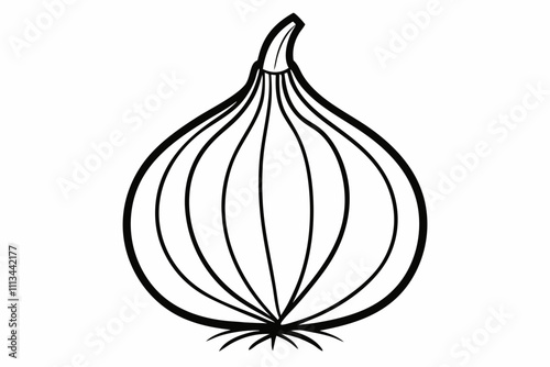 Line Drawing Shallot Red Onion for Spice