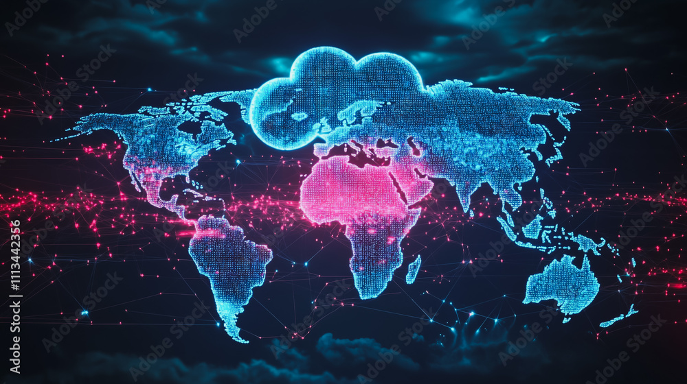 background network points Earth's surface wave background Abstract digital wave background information technology background The background is the background. gradient wave digital wave ban