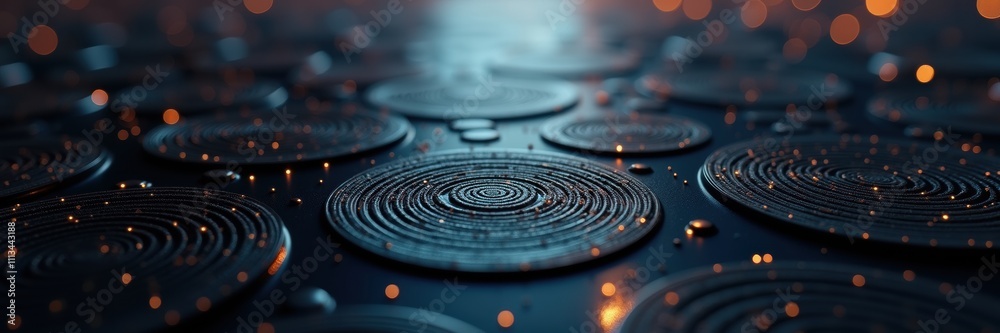 A close-up view of textured circles on a dark surface, illuminated by soft light, creating an abstract and visually striking composition perfect for modern design projects. A close-up view of textured circles on a dark surface, illuminated by soft light, creating an abstract and visually striking composition perfect for modern design projects.