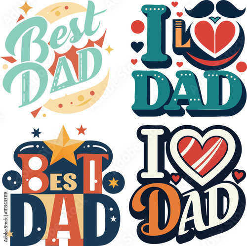 bundle i love dad art illustrator eps photo