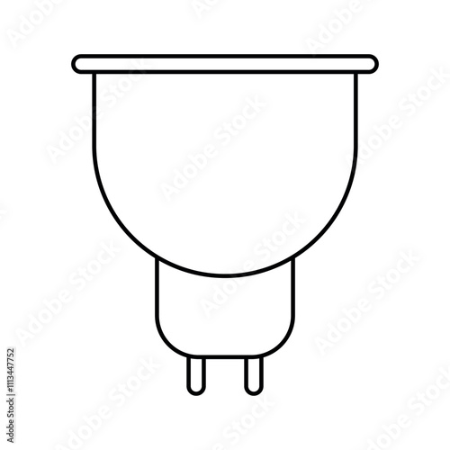 Led bulb GU10 line icon editable stroke vector object for representing energy-efficient lighting solutions in applications product catalogs promotional materials